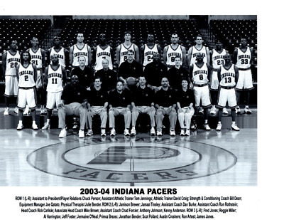 2003 2004 INDIANA PACERS 8X10 TEAM PHOTO BASKETBALL REGGIE MILLER HOF USA  NBA