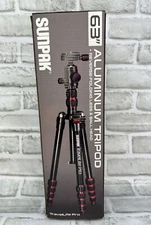 Sunpak - TravelLite Pro Reverse Folding 63" Tripod - Black with red accents +bag