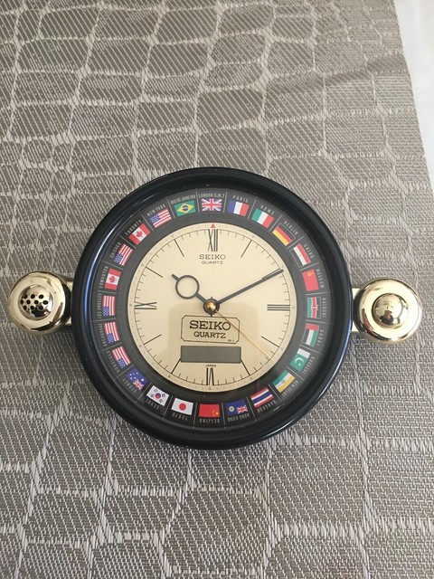 Vintage Seiko World Time Talking Voice Alarm Desk Clock For Sale