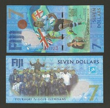FIJI 7 Dollars 2016 (2017), P-120* AZ Prefix Replacement, Rugby Commem, UNC