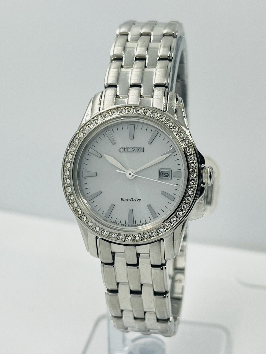 Citizen Women's Eco-Drive Stainless Steel Silver Crystals 28m