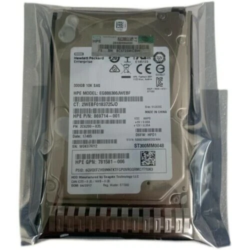 872475-B21 872735-001 For HPE 300GB 12G SAS 10K SFF 2.5" DC SC HDD Hard Drive - Image 3 of 4