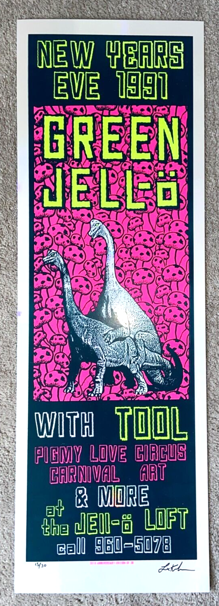 Tool New Years Eve 1991 12x36 Poster Lindsey Kuhn Green Tool New Years Eve 1991 12x36 Poster Lindsey Kuhn Green
