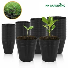 100 pc 8cmx8cm Plant Flower Pots Outdoor Living Garden Nursery Raising Bag