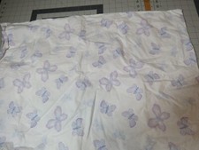 ONE Pottery Barn Kids Std Pillowcase Purple Butterflies Cotton Inner Flap Vtg