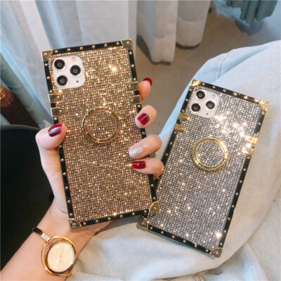 For Samsung A72 A71 A52 A51 50 A21 A03 A10 Glitter Bling Gold Case