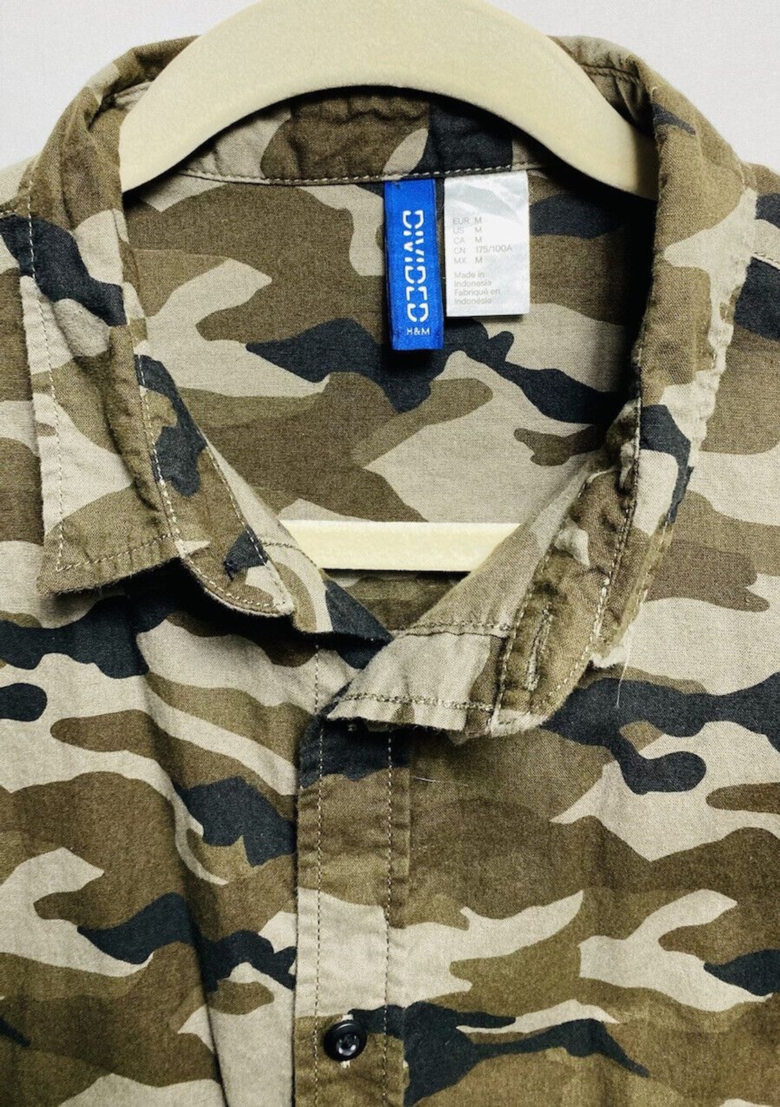 H&M Divided men/boy  Camouflage shirt sz M thumbnail 3