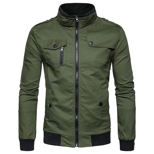 Men's Casual Solid Color Cotton Jacket Slim Fit Baseball Autumn Fashion Jackets - Picture 23 of 32