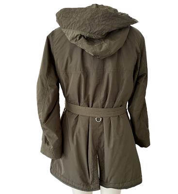 BURBERRY Portobello Women's Parka Hooded Jacket - 10 US Dark Olive
