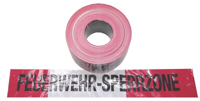 FLUID 10024 Absperrband Warnband Flatterband Trassierband Extrem reißfest Länge 500 Meter schwarz/gelb geblockt