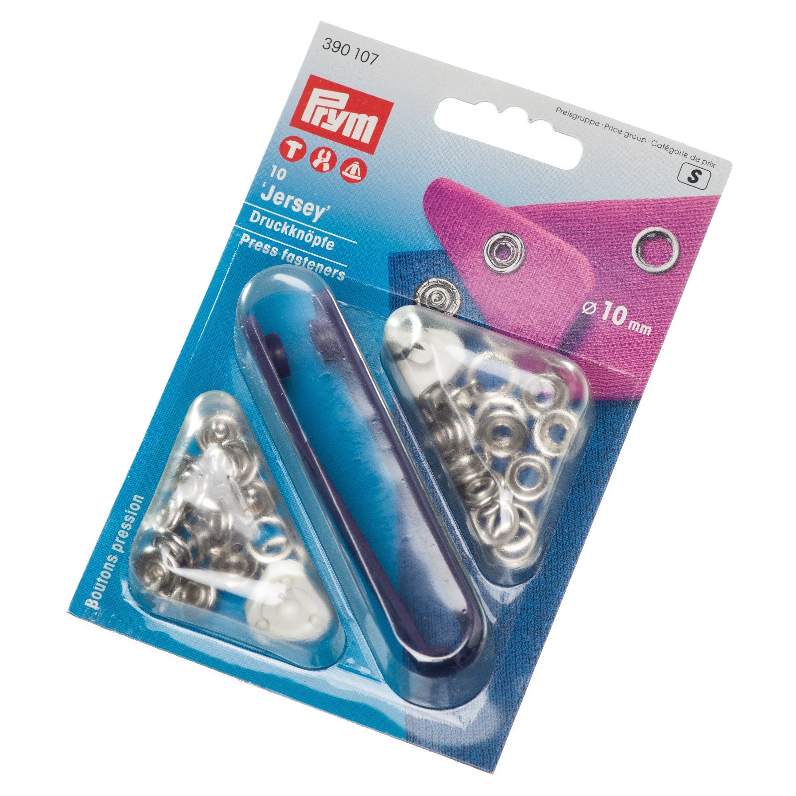 Prym Nonsew Press Fasteners Jersey Brass Smooth Cap Black 12 Mm for