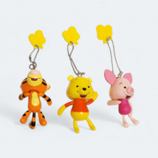 Winnie the POOH PIGLET TIGGER w MOVING ARM LEG KEYCHAIN2" Figure Charm Disney