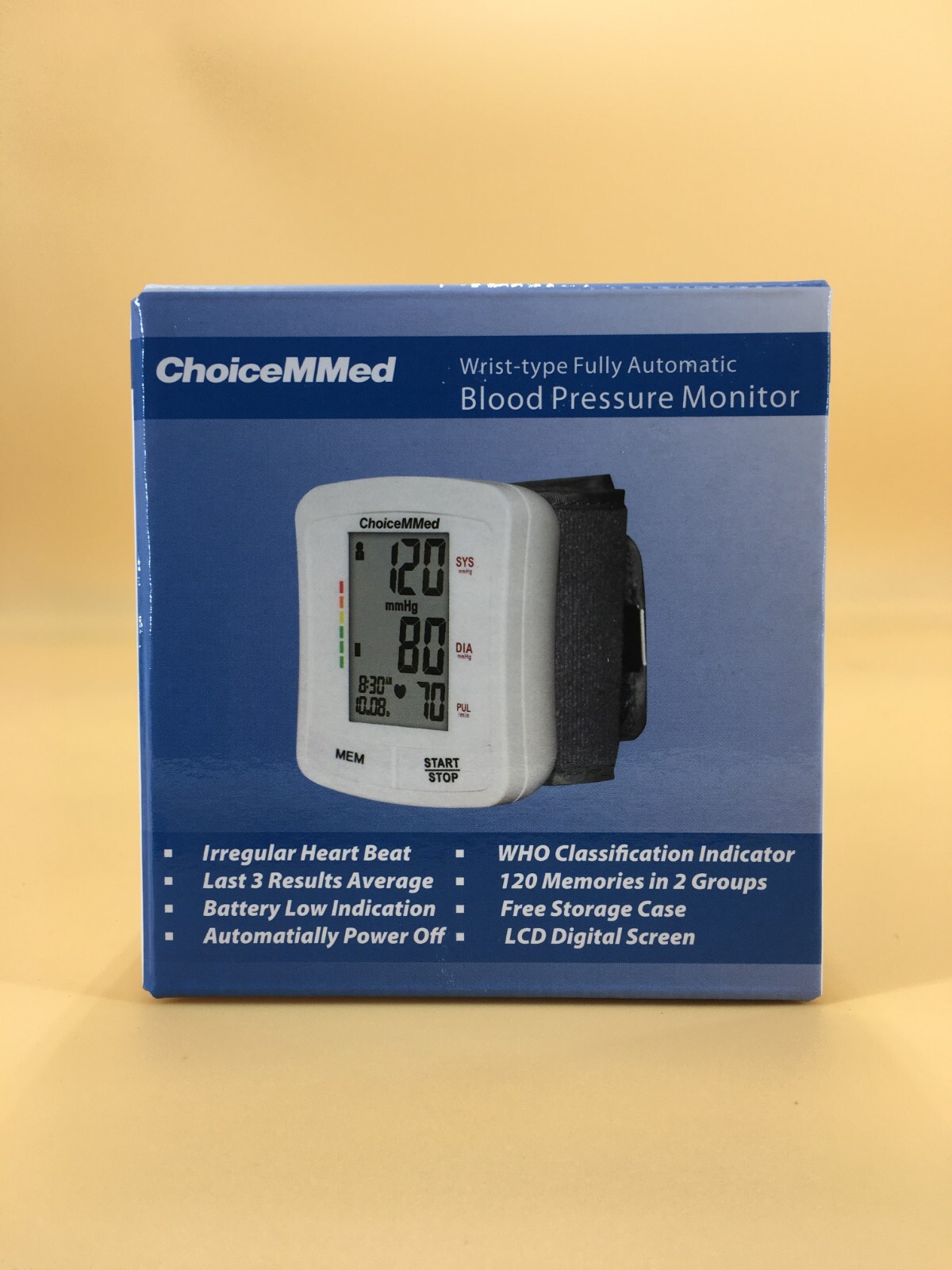 CHOICEMMED Wrist Blood Pressure Monitor - BP Cuff Meter with