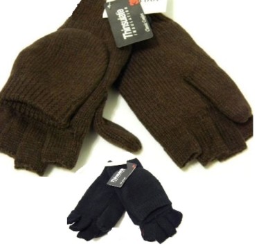 Fingerless Mittens Mens Womens Gloves Wool Insulated Warm Winter
