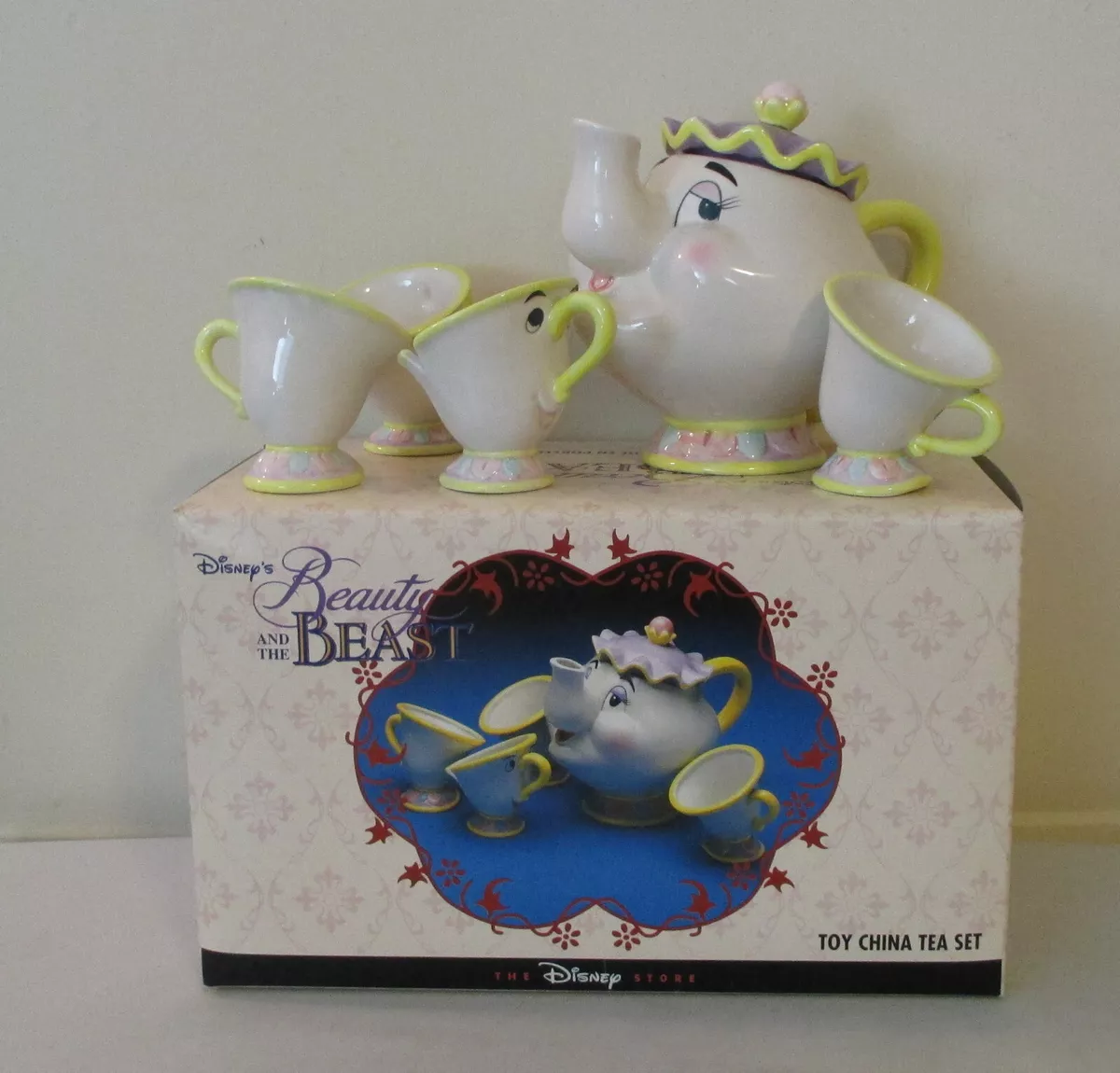 BEAUTY THE BEAST Toy China Tea Set Disney w Original Box