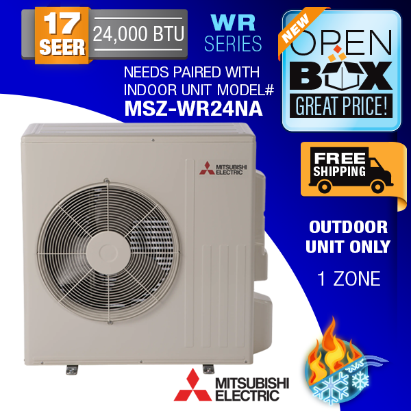 Mitsubishi 24K BTU 16 SEER Heat Pump Mini Split Condenser