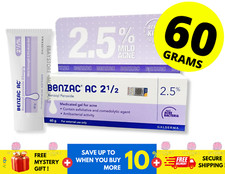 BENZAC AC Water Base Gel 2.5 Benzoyl Peroxide Acne Pimple Galderma 60g