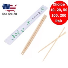 9'' Disposable Chinese/Japanese Sushi Bamboo Chopsticks Individually wrapped