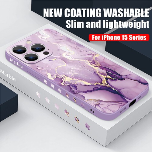 For iPhone 16 15 14 13 12 Pro Max 11 Shockproof Soft Silicone Marble Case Cover - Picture 17 of 21