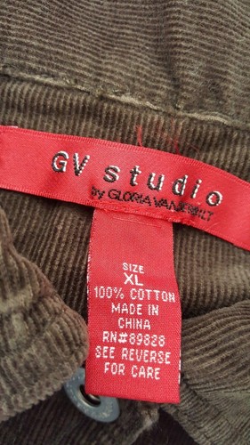 Gloria Vanderbilt Womens Corduroy Jacket Coat Size XL X Large Brown NEW - Picture 2 of 3