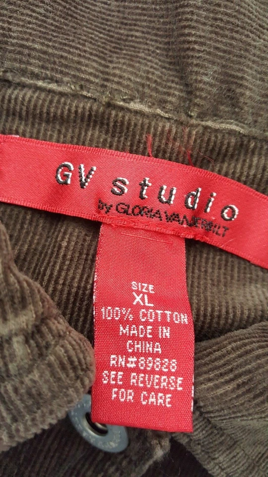 Abrigo Chaqueta Pana Mujer Gloria Vanderbilt Talla XL X Grande Marrón NUEVO Foto 2 de 3