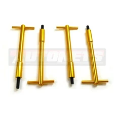 Set of 4 Gold Tall T-Bar Valve Cover Hold Downs SBC BBC FORD 302 350 454 Bolts