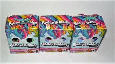 BAGGY BUDDIES UNICORNS SNEAKY PLUSH ADOPTION CARD & STICKERS RANDOM LOT OF (3)