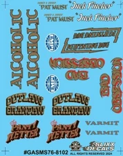 Slixx 8102 Gasser Mini Sheet #76 1/24 1/25 waterslide decal
