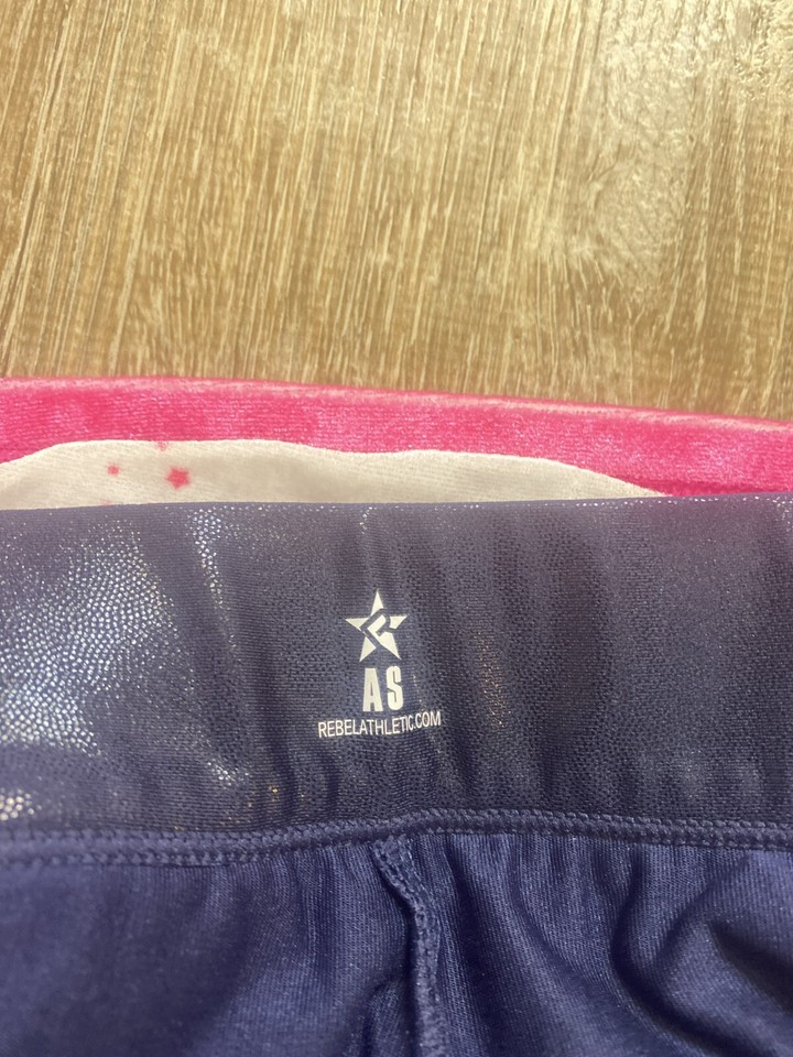 Rebel Athletic Cheer Outfit Adult Women Small Pink Blue Velvet