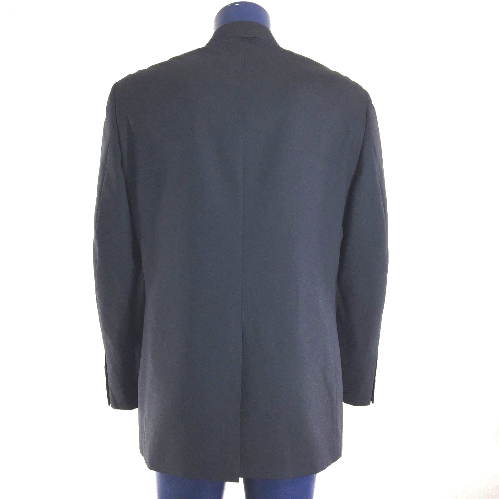 FILA Blazer tascabile Savile Row da uomo 44 Reg blu navy 100% lana foderata lavoro