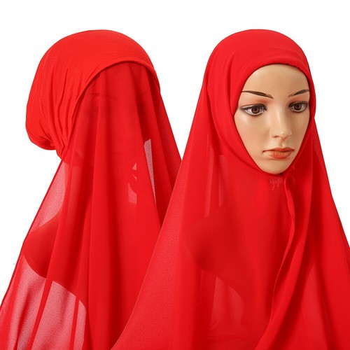 Chiffon Scarf Hijab And Jersey Cap All In One Suit Shawl Muslim Women Headwrap - 第 25/28 張圖片