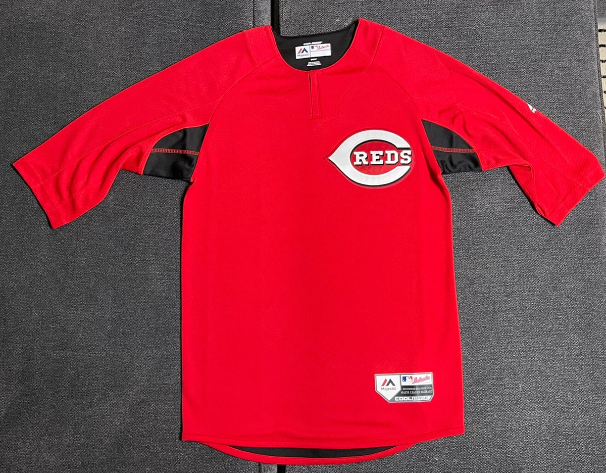 Cincinnati Reds Majestic On-Field 3/4-Sleeve Batting Practice Jersey Men's  SMALL