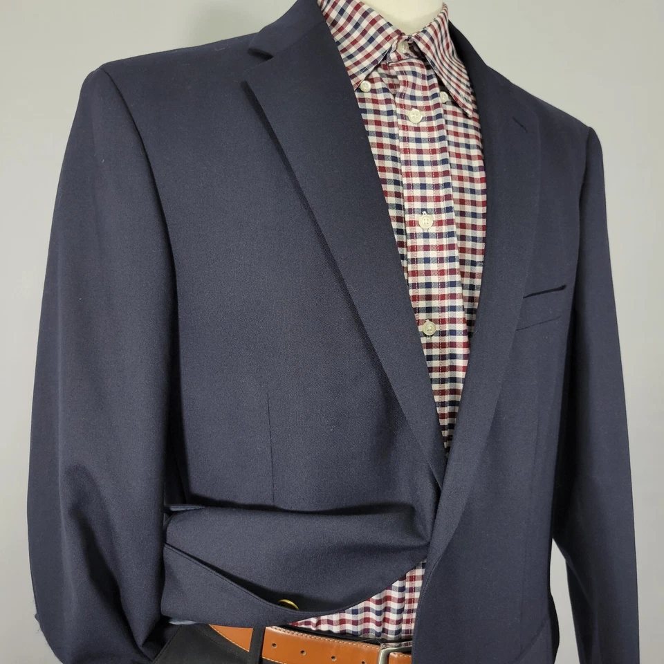 Abrigo Blazer Deportivo Dockers Para Hombre Dos Botones Profundo Azul Marino Poli Lana Talla 46L Foto 4 de 4