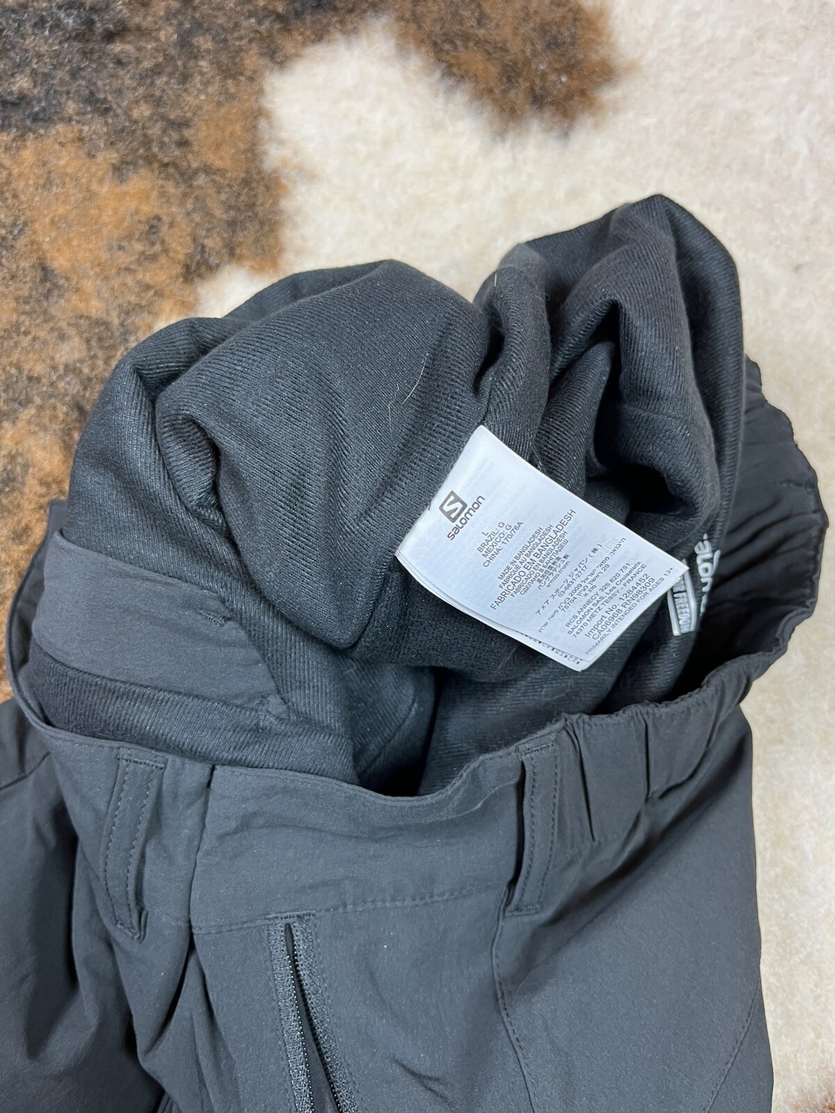 Salomon Pantaloni Nero Neve Sci Snowboard Grandi 28x32 Vita Allungata