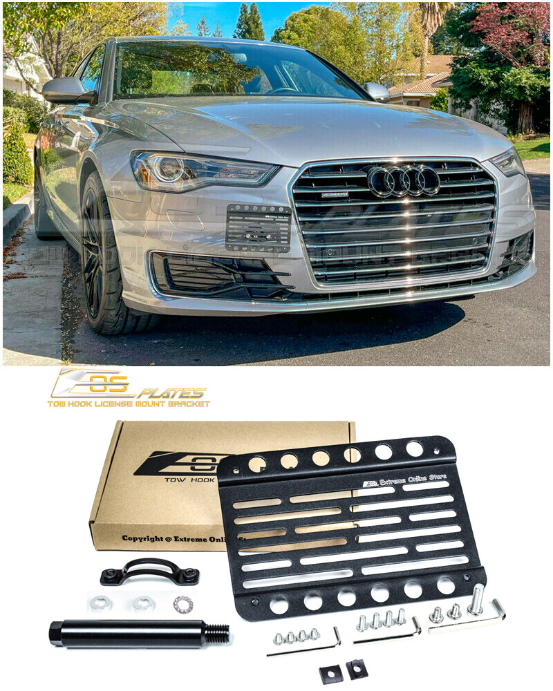 EOS Plate For 12-18 Audi A6 C7 PDC Front Bumper Tow Hook License