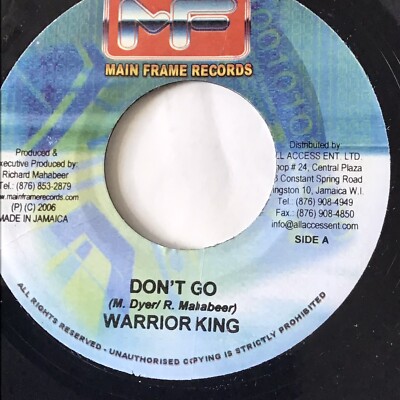 Reggae  - Warrior King - Don t Go / Medallion Riddim - Mint