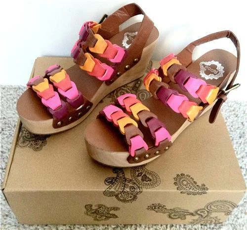 NUEVO EN CAJA Urban Outfitters Cuero Lazo Madera Cuña por Ecote Talla 8M Foto 4 de 4