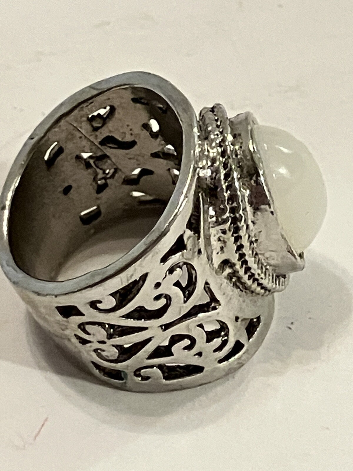 Large Moonstone Filigree Ring - image 3