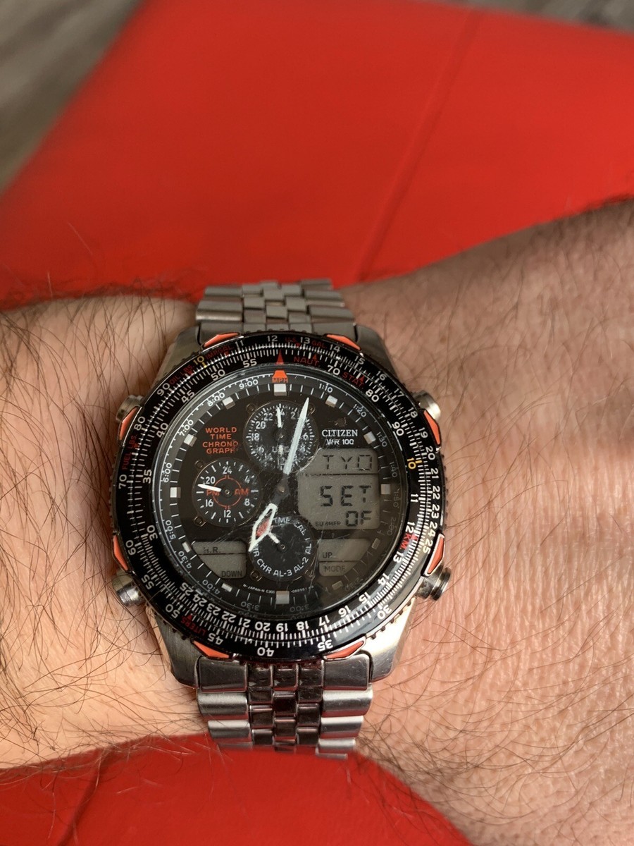 AUTHENTIC CITIZEN WORLD TIME CHRONO NAVIHAWK ANADIGI JAPAN AUTHENTIC CITIZEN WORLD TIME CHRONO NAVIHAWK ANADIGI JAPAN