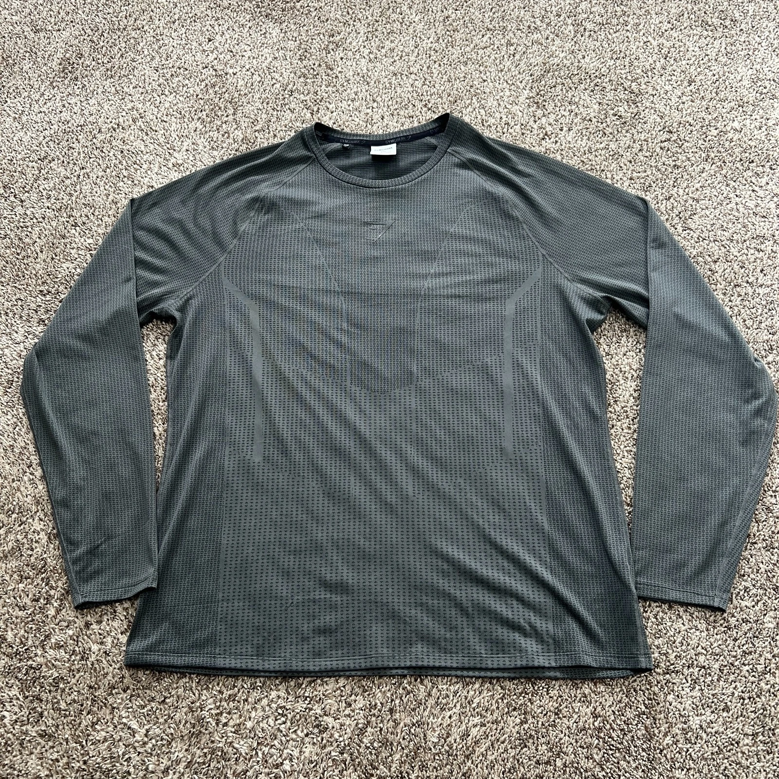 gymshark long raglan sleeve logo gym training performance shirt