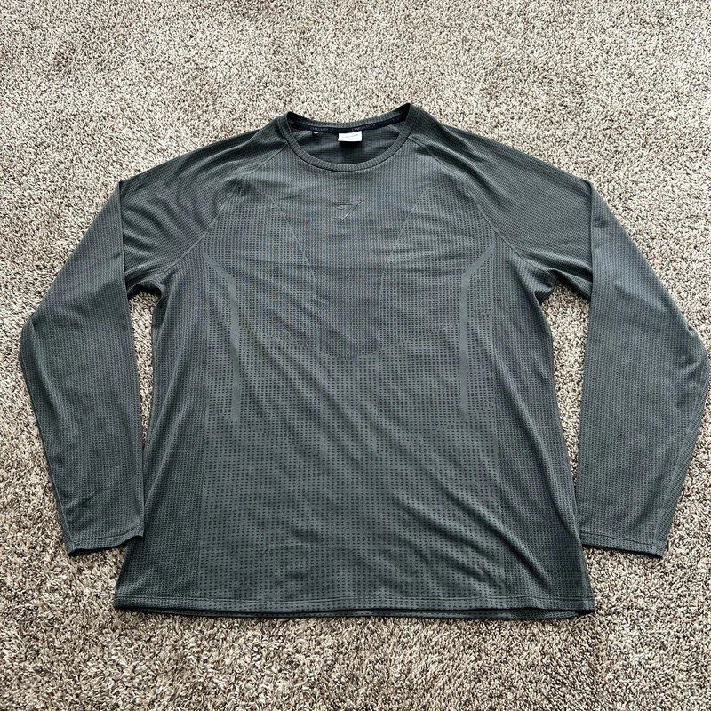 gymshark long raglan sleeve logo gym training performance shirt