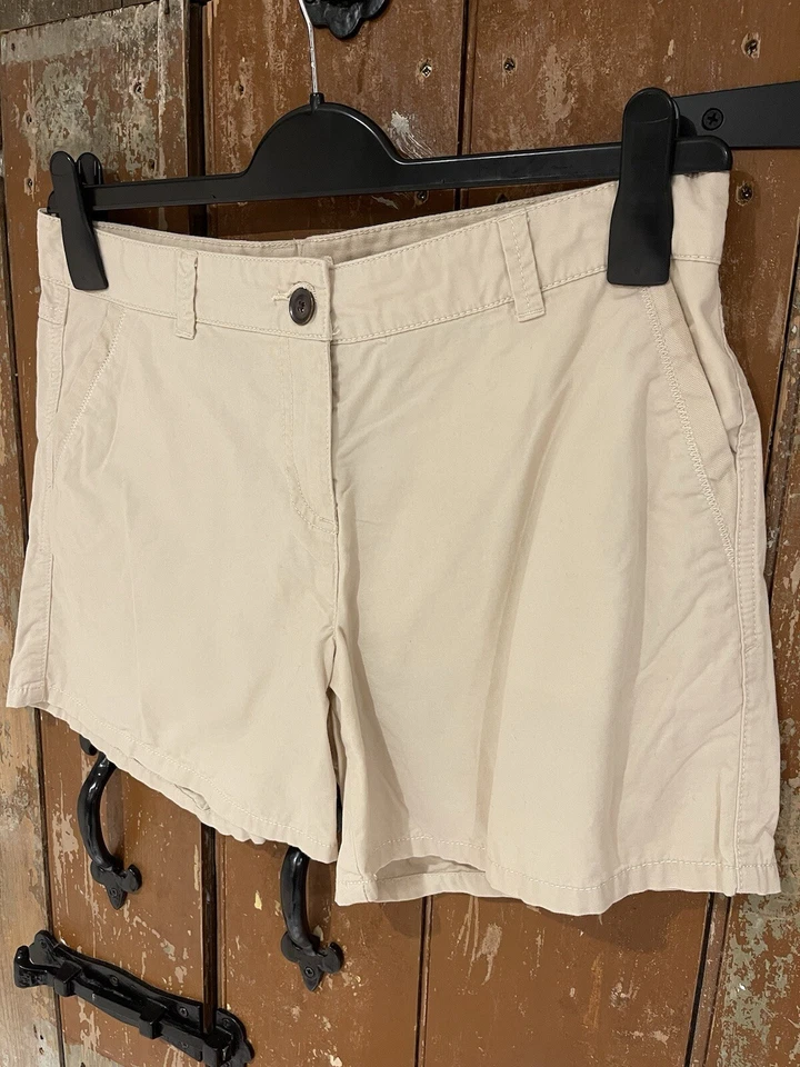 New Look Chino Shorts Hot pants Beige Cotton Light Summer Beach Holiday UK 12 - Image 4 of 4