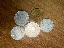5 x Tschechoslowakei Münzen,  verschiedene Münzen, Lots