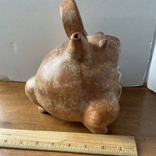 Präkolumbianische Reproduktion Calima Quimbaya Froschbildnis Steigbügelgefäß polychrom - Bild 18 von 20