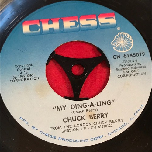 CHUCK BERRY My Ding-A-Ling 1972 USA 7" vinyl single Let's Boogie ding 45 - Picture 3 of 4