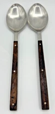 2 Wustoff RARE MCM Spoons - square ends / wooden handle / GORGEOUS