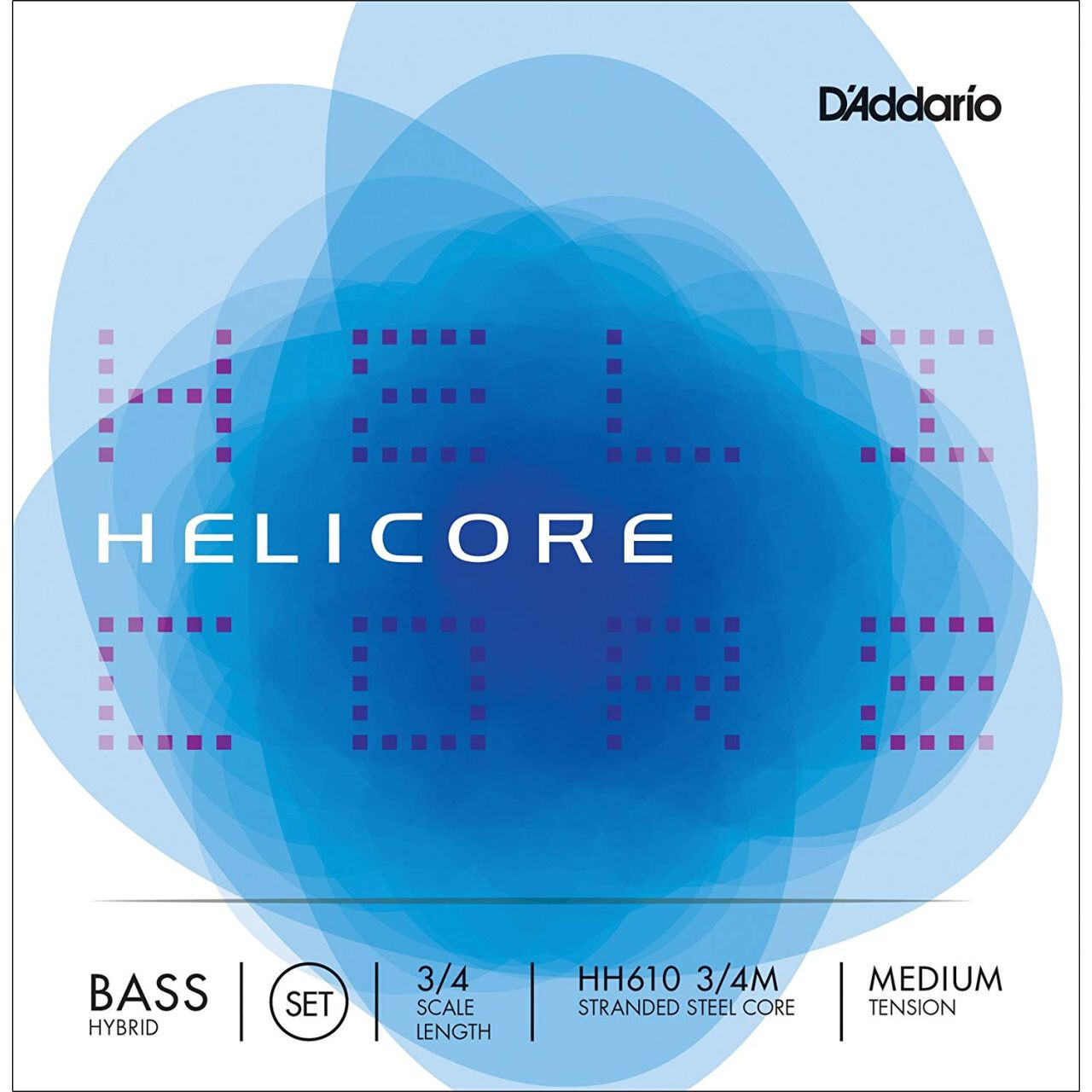 Набор гибридных струн DADDARIO HH610-3/4M Helicore для контрабаса 3/4 Medium