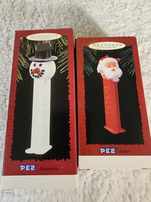 Pez Santa und Schneemann Hallmark Keepsake Ornament 1995 Ovp