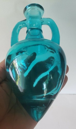 Blue Glass Vase with Metal Stand - 第 7/7 張圖片