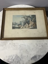 Francois Boucher - Pastoral scene Giclee Fine Art Print Framed H 10 W 13